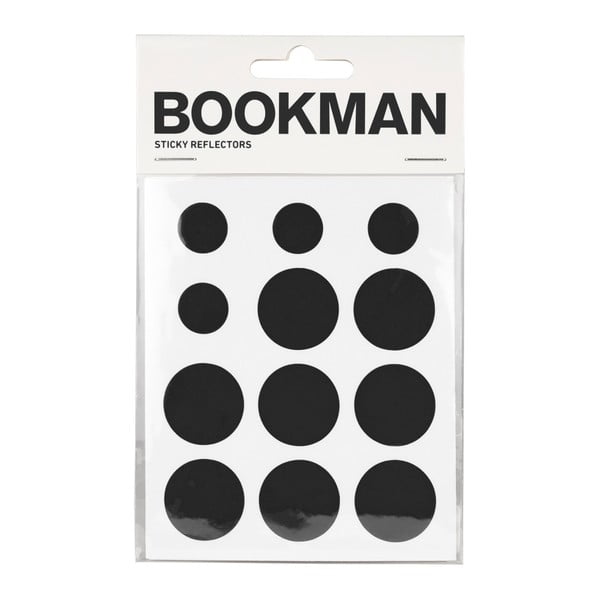 Zestaw 12 czarnych samoprzylepnych odblasków Bookman