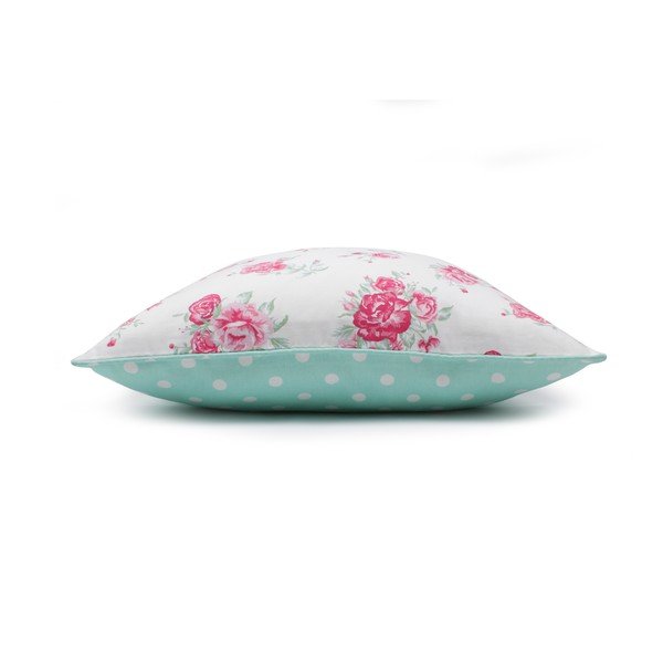 Miętowa poszewka na poduszkę WeLoveBeds Roses, 40x60 cm-image-1