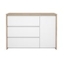 Biało-naturalna komoda w dekorze dębu 119x84x48 cm Next – Tvilum