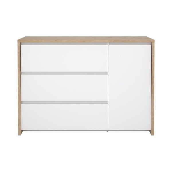 Biało-naturalna komoda w dekorze dębu 119x84x48 cm Next – Tvilum