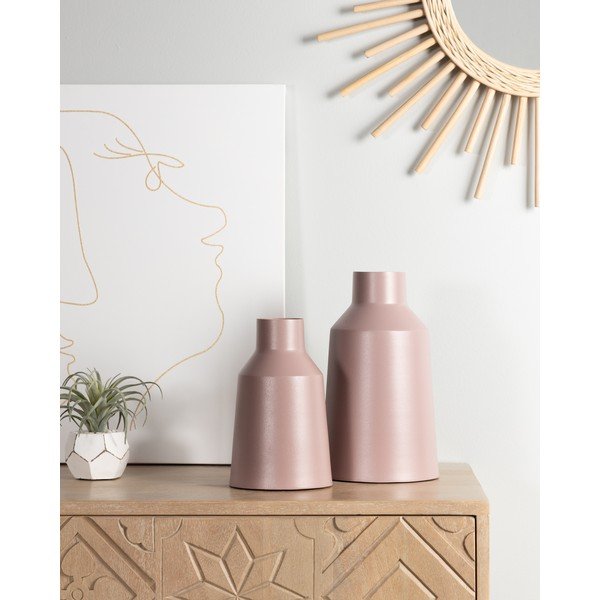 Zestaw 2 różowych wazonów La Forma Soco-image-1