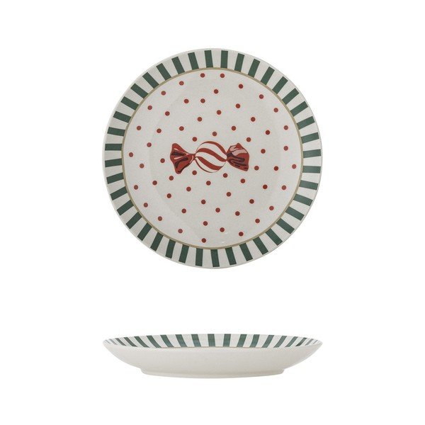 Biały kamionkowy talerz deserowy ze świątecznym motywem ø 16 cm Yule – Bloomingville-image-3