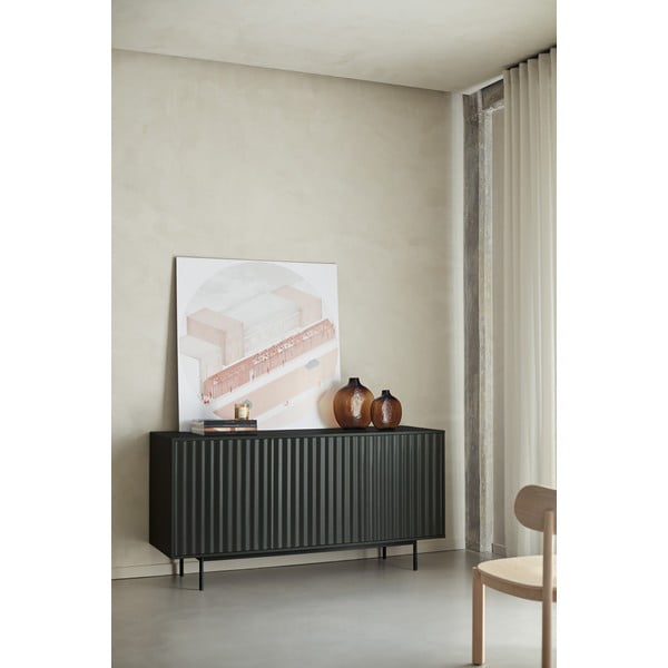 Czarna niska komoda 159x80 cm Sierra – Teulat-image-1