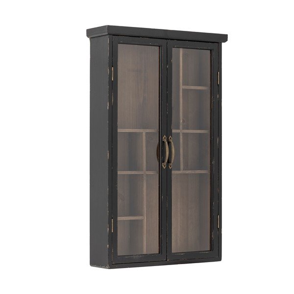 Czarna witryna z litego drewna jodłowego wisząca 50x80x14 cm Hazem – Bloomingville-image-2