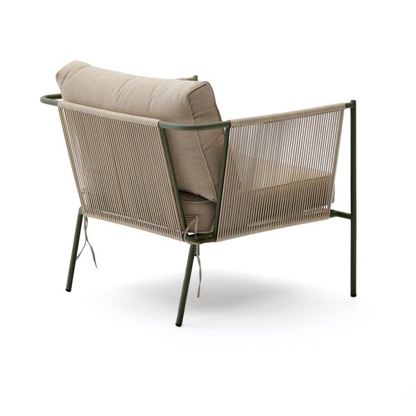 Zielono-beżowy metalowy fotel ogrodowy Zivia – Kave Home-image-4