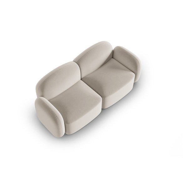 Beżowa aksamitna sofa 194 cm Blair – Micadoni Home-image-3
