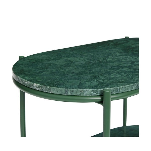 Ciemnozielony marmurowy stolik 34x58 cm Nusa – Hübsch-image-3