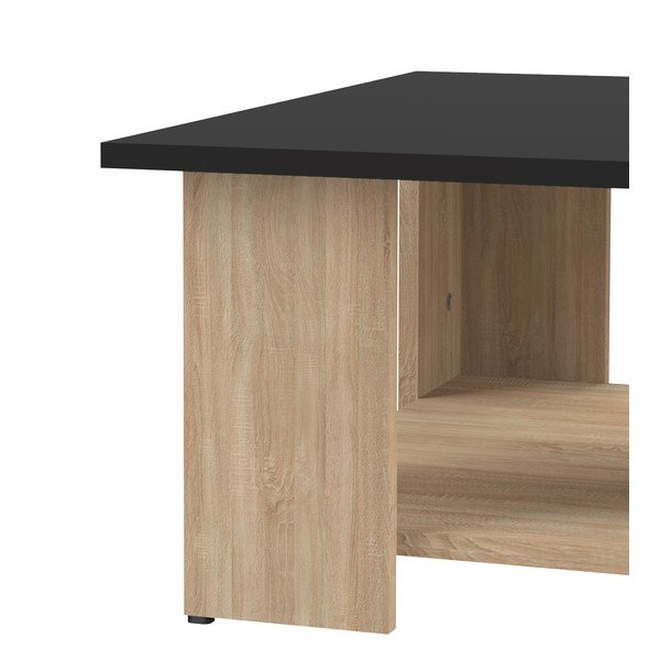 Stolik w dekorze dębowym z czarnym blatem 67x67 cm Square – TemaHome -image-3