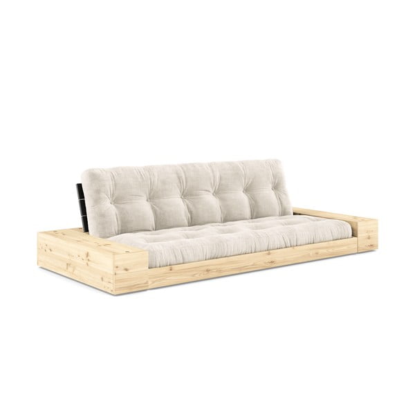 Biała sztruksowa rozkładana sofa 244 cm Base – Karup Design