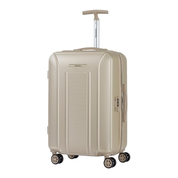 Beżowa walizka na kółkach w kolorze srebra Murano Meridian, 65x40 cm