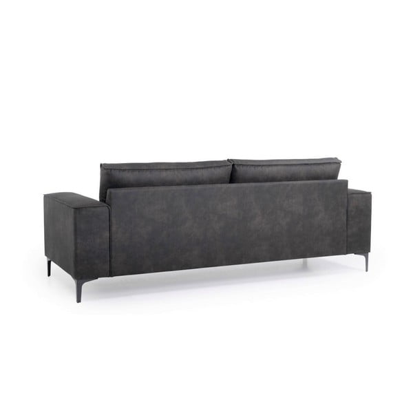 Antracytowa sofa z imitacji skóry 224 cm Copenhagen – Scandic-image-3