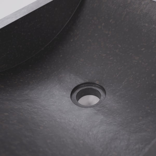 Czarna umywalka z lastriko Kave Home Sunday, 40x45 cm-image-1