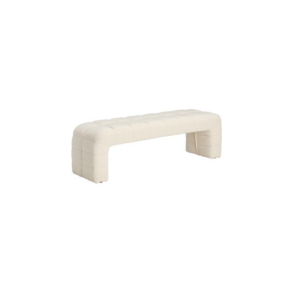Kremowa tapicerowana ławka z materiału bouclé Fanita – Ellos Home-image-2