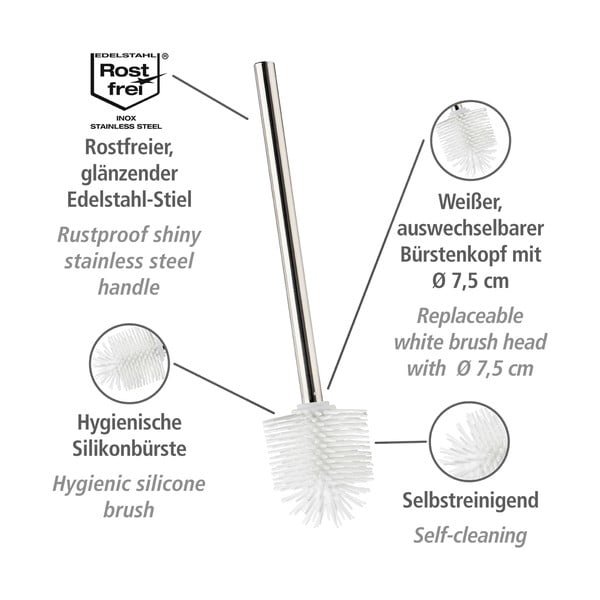 Zapasowa szczotka do WC z uchwytem ze stali nierdzewnej Wenko-image-2