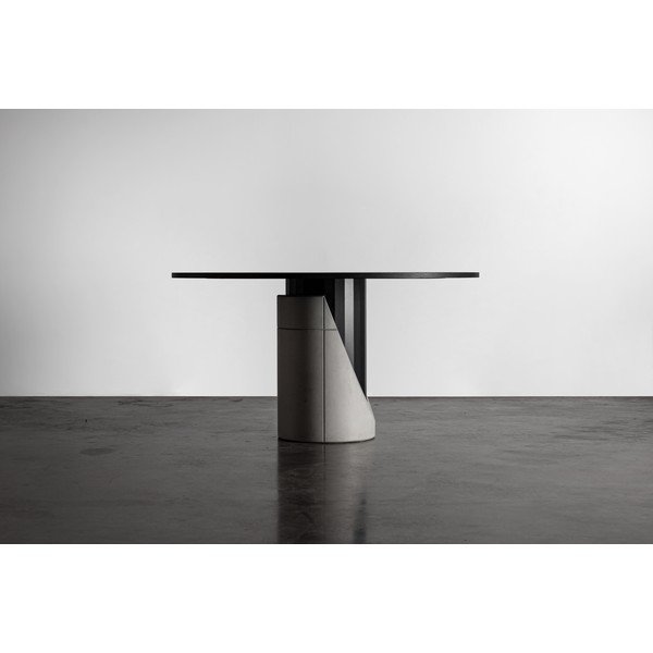 Okrągły stół z blatem w dekorze dębu 140x140 cm Sharp – Lyon Béton-image-1
