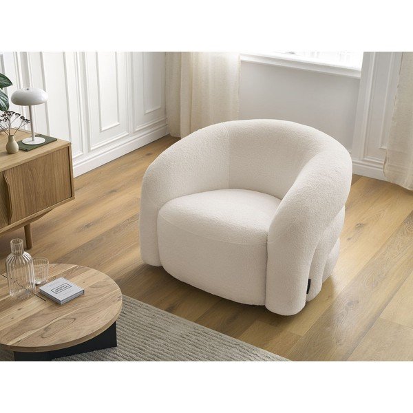 Beżowy obrotowy fotel z materiału bouclé Elina – Bobochic Paris-image-1
