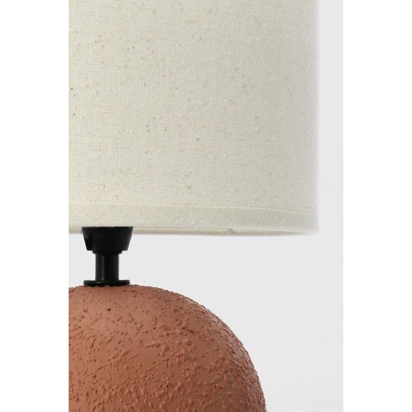 Lampa stołowa ceramiczna w kolorze terakoty z tekstylnym kloszem (wysokość 32 cm) Irvin – Yes Everyday-image-2