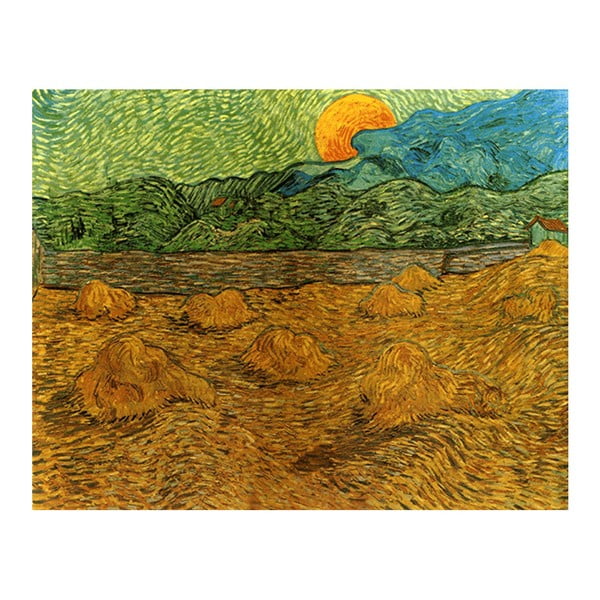 Reprodukcja obrazu Vincenta van Gogha - Evening landscape with rising moon, 50x40 cm