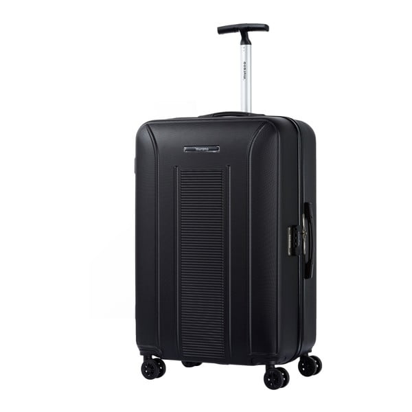 Czarna walizka na kółkach Murano, 75x46 cm