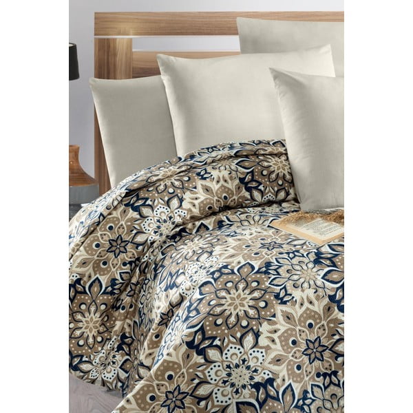 Brązowa bawełniana narzuta 200x230 cm Pique – Mila Home-image-1