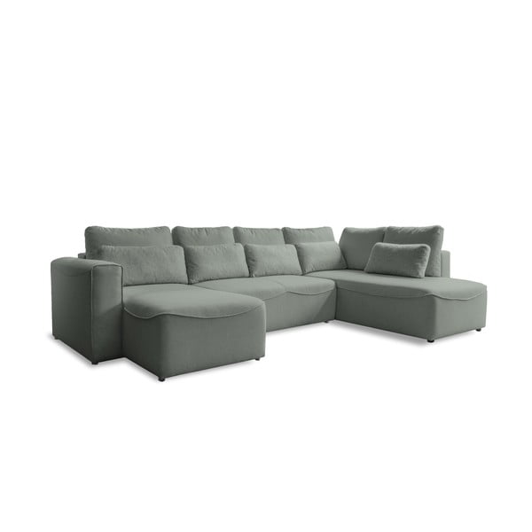 Jasnozielony rozkładany narożnik (w kształcie litery "U") Homely Tommy – Miuform