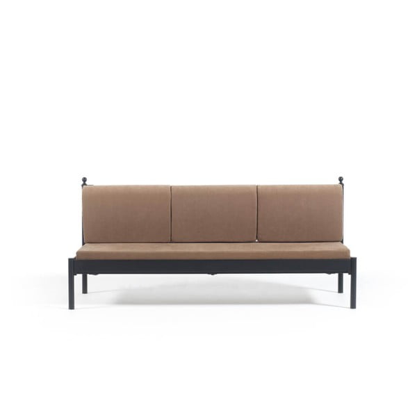 Brązowa 3-osobowa sofa ogrodowa Mitas, 76x209 cm