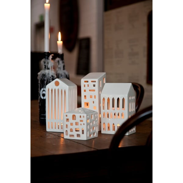 Biały ceramiczny świecznik Kähler Design Urbania Lighthouse High Building-image-2