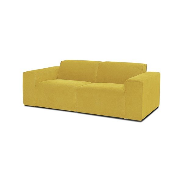 Musztardowożółta sztruksowa sofa modułowa Scandic Sting-image-2