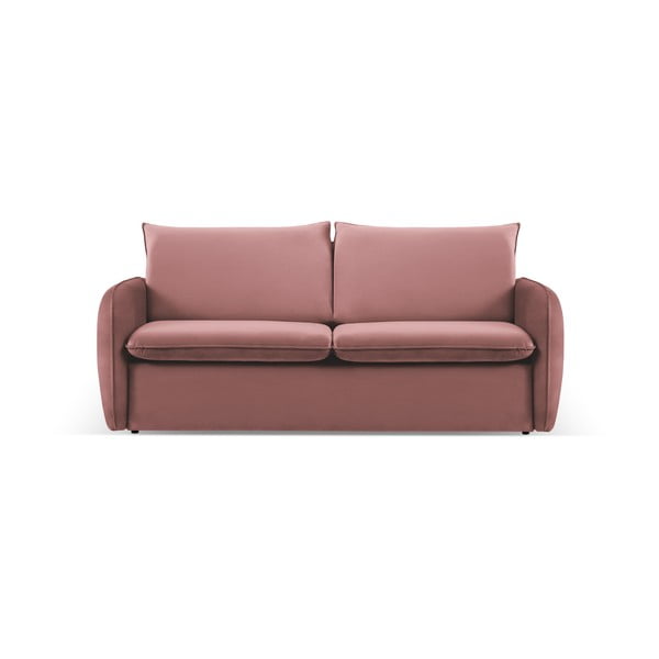 Różowa aksamitna rozkładana sofa 194 cm Vienna – Cosmopolitan Design