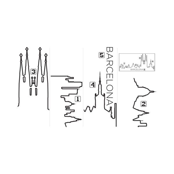 Naklejka ścienna w kształcie konturów miasta Ambiance Barcelona-image-2