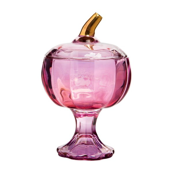 Różowa cukierniczka szklana w kształcie jabłka Mezzo, 550 ml