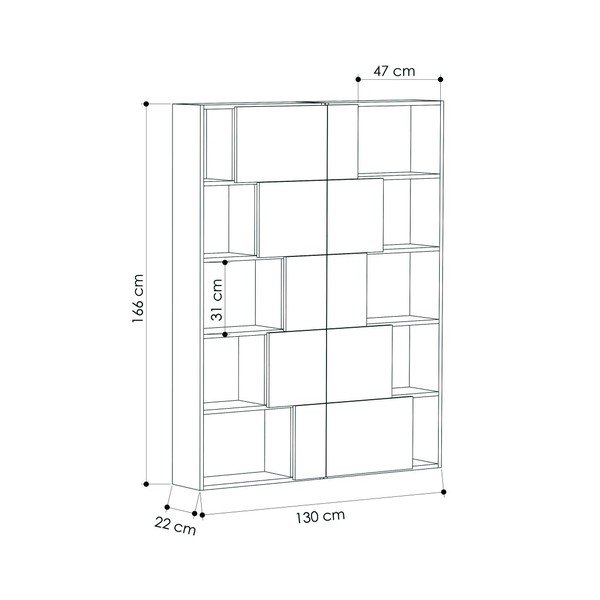 Antracytowa biblioteczka Ondatoo Zestaw Anthracite-image-2