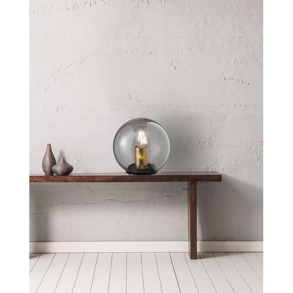 Czarna lampa stołowa ze szklanym kloszem Dini – Fischer & Honsel-image-1