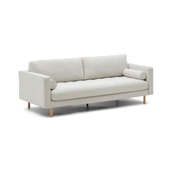 Szarobeżowa sofa  z tkaniny szenilowej 222 cm Debra – Kave Home-image-1