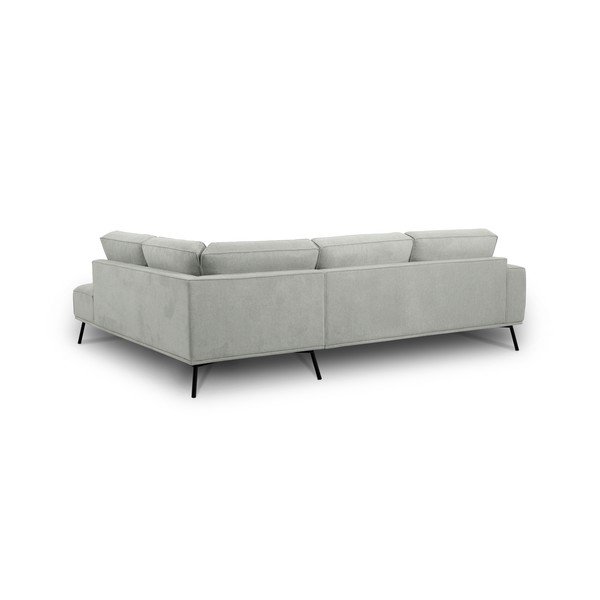 Jasnoszary narożnik z tkaniny szenilowej (prawostronny/w kształcie litery L) Amsterdam – Scandic-image-3