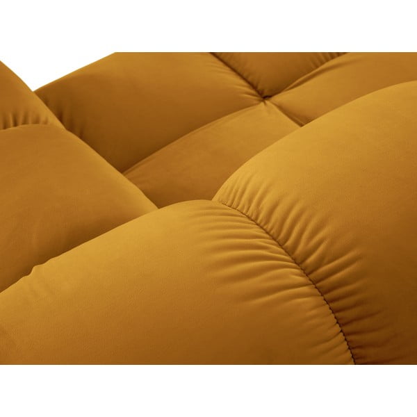 Żółta aksamitna sofa 282 cm Bellis – Micadoni Home-image-1