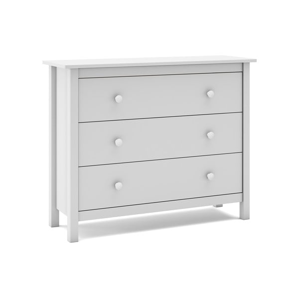 Biała niska komoda dziecięca z drewna sosnowego 100x80 cm Max – Marckeric-image-4