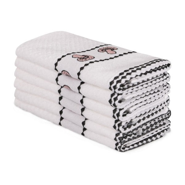 Zestaw 6 beżowych ręczników bawełnianych Beyaz Lucille, 30x50 cm