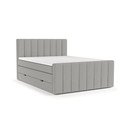Jasnoszare łóżko boxspring ze schowkiem 180x200 cm Ruby – Maison de Rêve