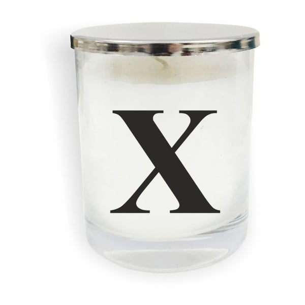 Biało-czarna świeczka North Carolina Scandinavian Home Decors Monogram Glass Candle X