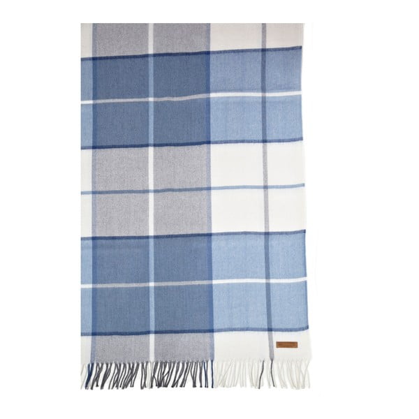 Niebieski koc z alpaki Hawke&Thorn Bradshaw Check-image-2