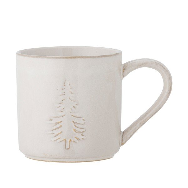 Kremowa kamionkowa filiżanka ze świątecznym motywem 300 ml Winter – Bloomingville
