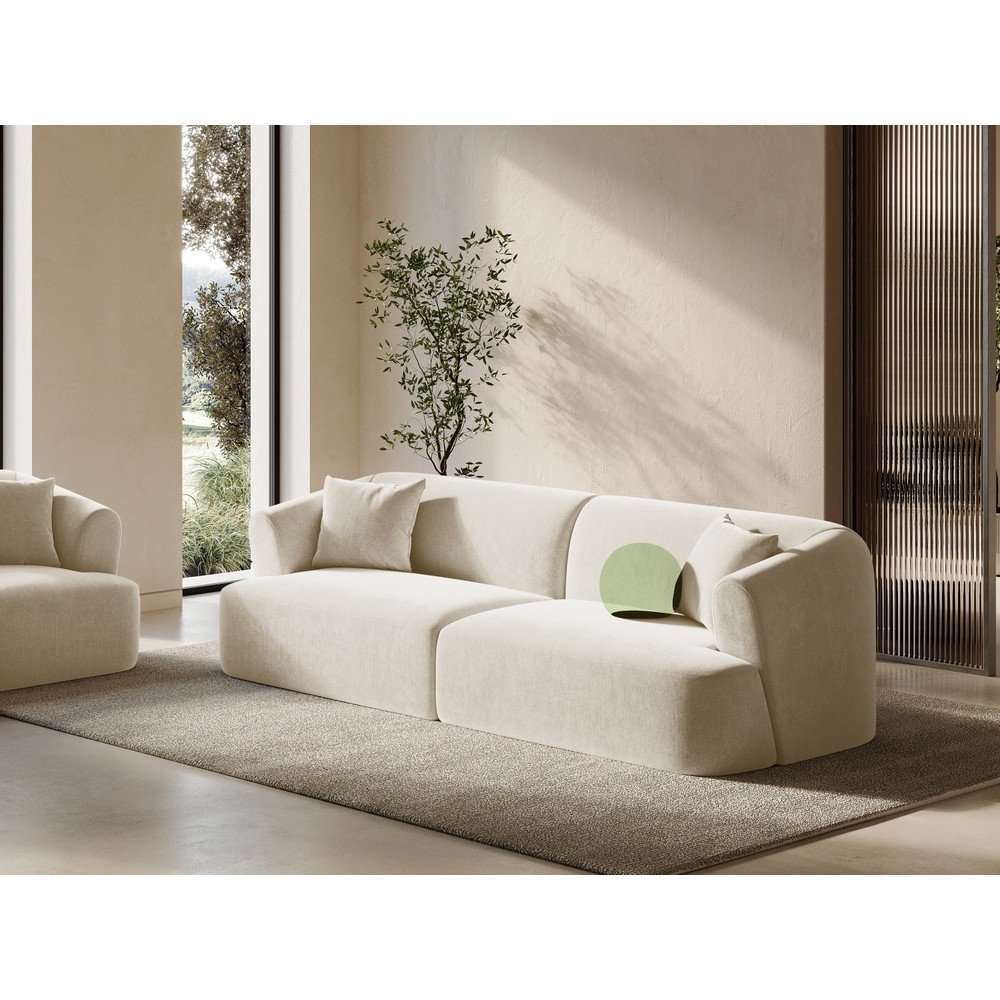 Beżowa aksamitna sofa 255 cm Campi – Cosmopolitan Design (zdjęcie 5)