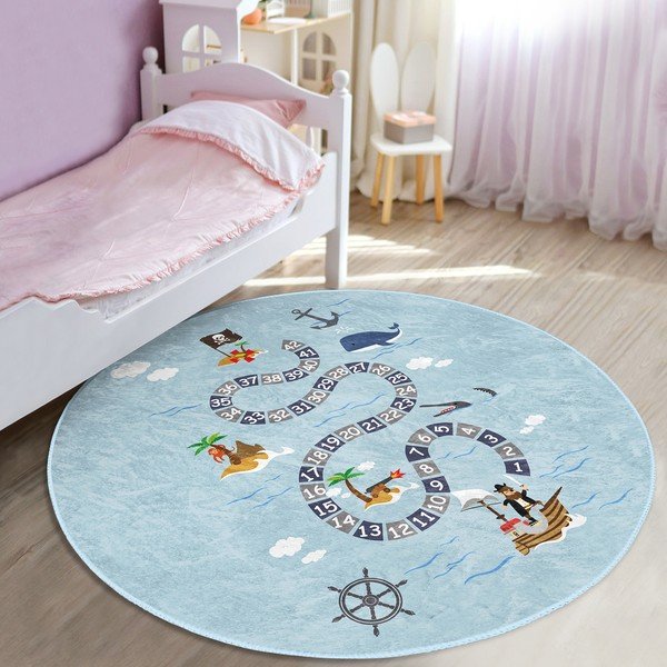 Jasnoniebieski dywan dziecięcy ø 100 cm Comfort – Mila Home-image-1