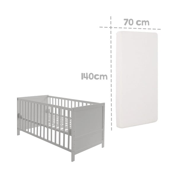 Jasnoszare łóżeczko z baldachimem 70x140 cm Sternenzauber – Roba-image-2