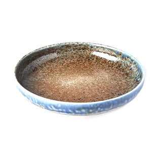 Beżowo-niebieski talerz ceramiczny z wysokim brzegiem MIJ Earth & Sky, ø 22 cm