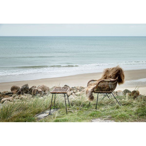 Czarno-naturalny rattanowy stołek Sokna – Villa Collection-image-3