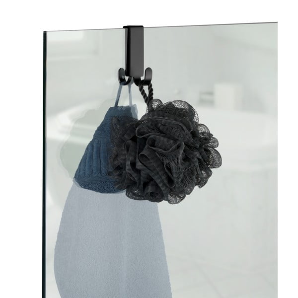 Czarny dwustronny haczyk na drzwiczki prysznica Wenko Vieste-image-1