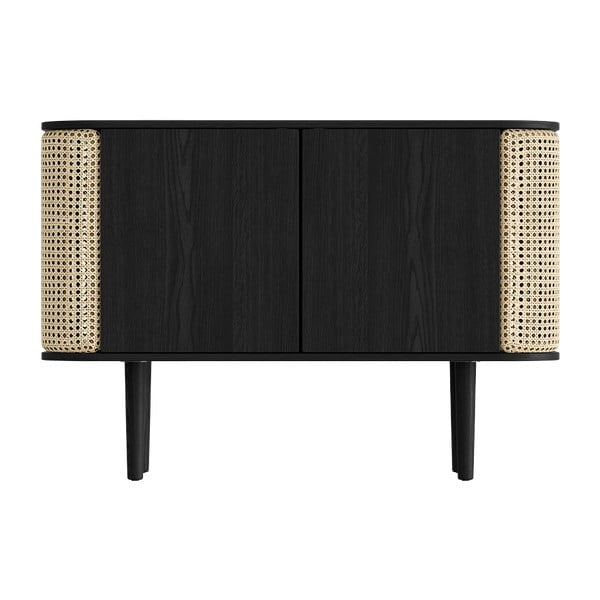 Czarna niska komoda w dekorze dębu 109x75 cm Treasures – UMAGE-image-3