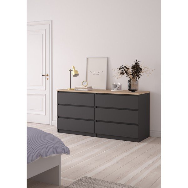 Ciemnoszara komoda 154x76x50 cm Naia – Tvilum-image-1